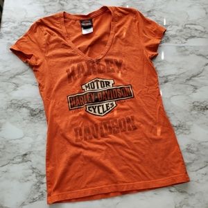 Orange Harley-Davidson Tee EUC